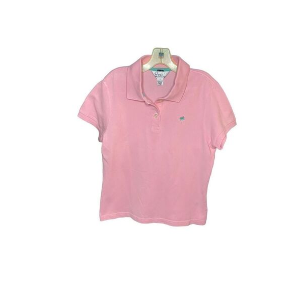Lilly Pulitzer girls NWOT pink short sleeve polo, shirt, size small - Picture 2 of 4